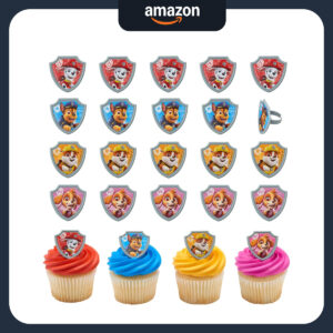 B0CFG61KCY.jpg DecoPac Paw Patrol Cupcake Rings: 24-Piece Party Decor Set