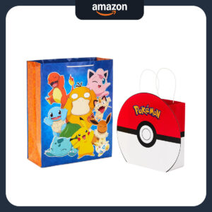 B09NMS679D.jpg Hallmark Pokémon Gift Bag Bundle: Pikachu and PokéBall Set