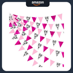 B0D5QZB39Y.jpg Cowgirl Party Decorations: Pink Cow Print Fabric Banner