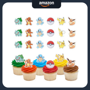 B0D7CHJGV6.jpg DecoPac Pokémon Cupcake Rings: 24-Pack Cake Decorations