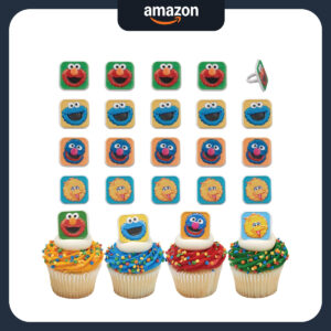 B0F3P1VN5D.jpg Sesame Street Cupcake Toppers: 24 Elmo & Friends Decorations