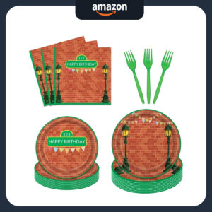 B0CBL149YK.jpg Sesame Street Party Tableware Set for 24 Guests - 96 Pieces