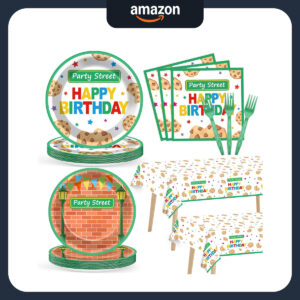 B0FVDS6DLL.jpg Sesame Street Birthday Party Supplies Tableware Set for 24