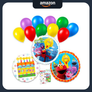 B0GNDF25YM.jpg Sesame Street Balloon 13-Piece Party Decoration Set