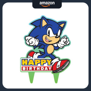 B0DVQL8WHW.jpg Sonic Gamer Birthday Cake Topper for Sonic Themed Parties