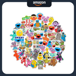 B09DRBBZYK.jpg Sesame Street Vinyl Sticker Pack: 50 Die-Cut Character Decals