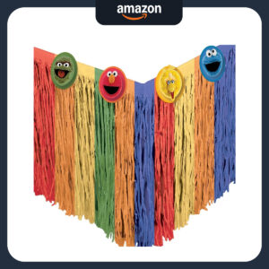 B0B4F53QRR.jpg Sesame Street Paper Table Skirt - 29" x 10' Party Decoration