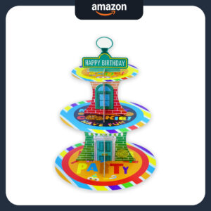 B0F4MRFFWC.jpg Sesame Street 3-Tier Cupcake Stand for Birthday Party Decor
