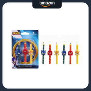 B0FPX6NSW6.jpg Sonic The Hedgehog Birthday Cake Candles - 6-Piece Set