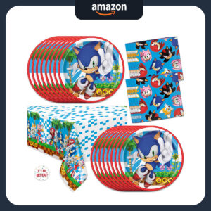 B0DC5MW2VN.jpg Sonic the Hedgehog Birthday Party Supplies Set for 16 Guests