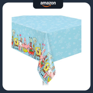 B08CNM2QL7.jpg SpongeBob SquarePants Plastic Table Cover for Kids Parties