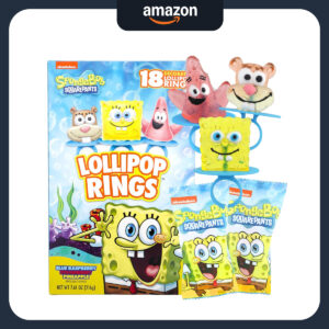 B0CY3NCCLP.jpg SpongeBob SquarePants Lollipop Rings Party Favors, 18 Count