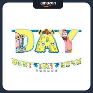 B0845R819Z.jpg SpongeBob Best Day Ever Jumbo Letter Banner Kit for Parties