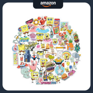 B0B45XP72K.jpg SpongeBob SquarePants Vinyl Sticker Pack - 50 Die Cut Decals