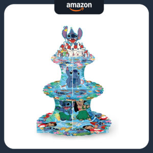 B0GKM2CC58.jpg Stitch Three-Tiered Cupcake Stand for Birthday Party Desserts