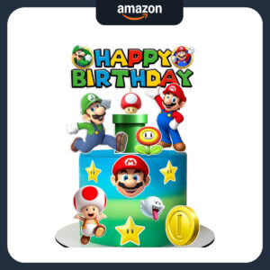 B0D3GN1CVQ.jpg Super Mario Cake Topper for Kids Birthday Party Decorations