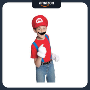 B00JOO7HLI.jpg Super Mario Child Hat and Mustache Costume Accessory Set