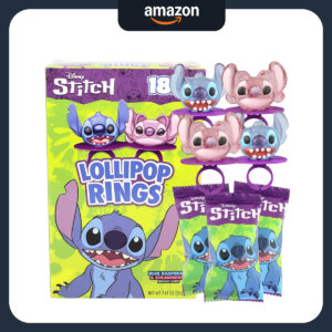 B0DHF32CYF.jpg Lilo and Stitch Party Favors: 18 Lollipop Rings & Toppers
