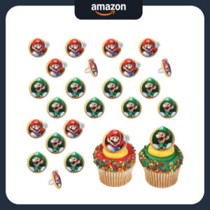 B0DFQKWSHP.jpg DecoPac Super Mario Cupcake Rings: 24 Nintendo Cake Toppers