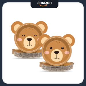 B0CQ7CYY81.jpg Naozinebi Bear Shaped Paper Plates for Baby Shower Tableware