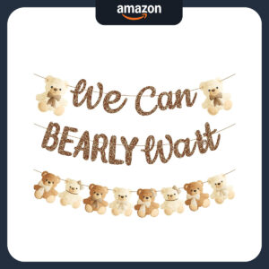 B0C8525XLD.jpg We Can Bearly Wait Teddy Bear Banner for Baby Shower Decor