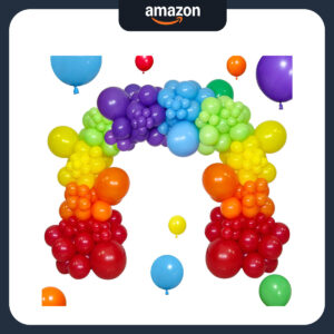 B09MLWRTY2.jpg Rainbow Balloon Arch Kit: 111Pcs Colorful Garland for Parties