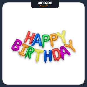 B08FHPWWLW.jpg Rainbow Happy Birthday Foil Balloon Banner for Party Decor