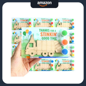 B0FDJXPTD8.jpg 12-Pack Paint Your Own Wooden Garbage Truck Magnet Craft Kits