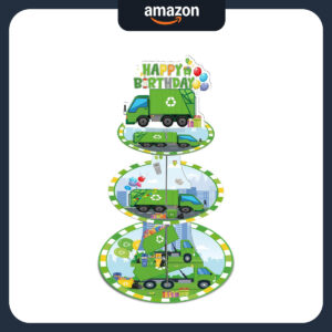 B0DYCFGB5H.jpg Trash Truck 3-Tier Cupcake Stand for Birthday Party Decor