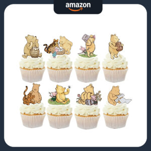 B0DF8WNFQR.jpg 48-Piece Classic Winnie the Pooh Cupcake Topper Set