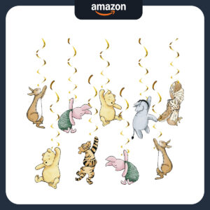 B0DT1L1X81.jpg 18-Piece Classic Winnie the Pooh Baby Shower Decoration Set