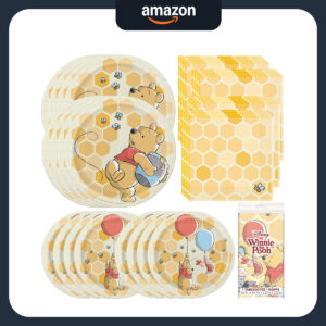 B07ZZK5CR1.jpg Winnie the Pooh Dinnerware Party Bundle for Kids' Birthdays