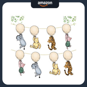B0DZ11SHSL.jpg Winnie the Pooh Baby Shower Backdrop & Balloon Party Decor Set