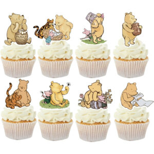 B0DF8WNFQR.jpg 48-Piece Classic Winnie the Pooh Cupcake Topper Set