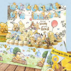 B0D2RMKWHV.jpg Classic Winnie the Pooh Baby Shower Decorations Kit