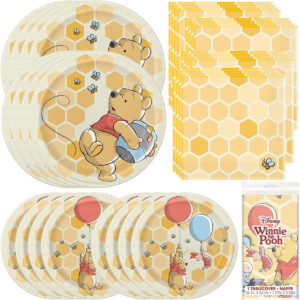 B07ZZK5CR1.jpg Winnie the Pooh Dinnerware Party Bundle for Kids' Birthdays