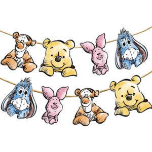 B0CC265M9X.jpg Winnie the Pooh Baby Shower & Birthday Party Backdrop Set