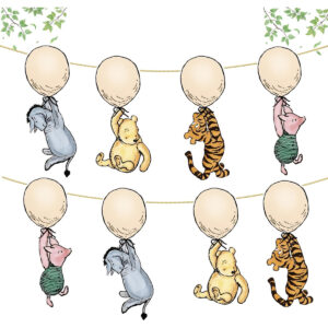 B0DZ11SHSL.jpg Winnie the Pooh Baby Shower Backdrop & Balloon Party Decor Set