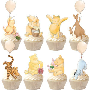 B0CJ8X6DRY.jpg 48 Pcs Winnie the Pooh Cupcake Toppers for Baby Shower Parties