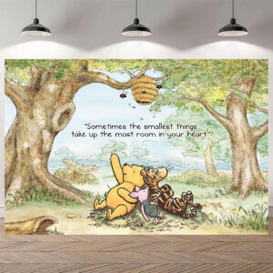 B0BF4W5D7D.jpg Winnie the Pooh Backdrop Banner for Baby Shower & Birthday
