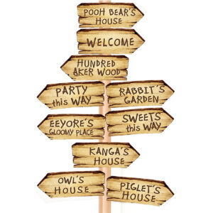 B0CSCHXX5D.jpg Winnie the Pooh Directional Signs for Baby Shower Party Decor