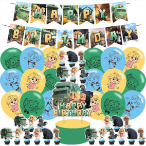 B0DNY9TF1W.jpg Cartoon Trash Truck Birthday Party Supplies & Decorations Set