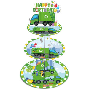B0DYCFGB5H.jpg Trash Truck 3-Tier Cupcake Stand for Birthday Party Decor