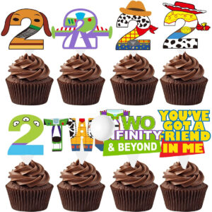B0CYBY5R1W.jpg Cartoon Story 2nd Birthday Cupcake Toppers for Party Decor