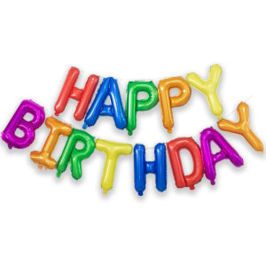 B08FHPWWLW.jpg Rainbow Happy Birthday Foil Balloon Banner for Party Decor