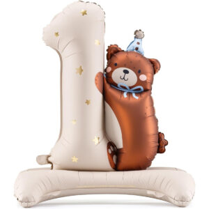 B0DH8LWWV4.jpg Teddy Bear 1st Birthday Balloon Decoration Set for Party Decor