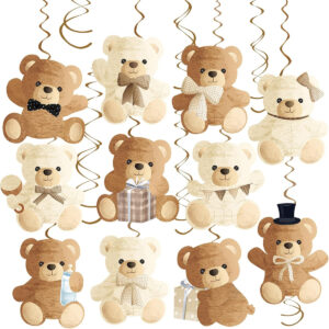B0CFXM8S4Y.jpg Teddy Bear Hanging Swirls for Baby Shower Party Decorations