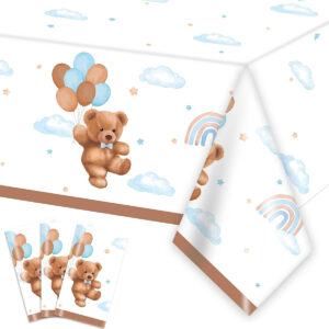 B0BLW89HQX.jpg Teddy Bear Baby Shower Tablecloths for Party Table Decor