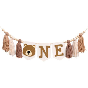 B0CYCQYTCX.jpg Bear Highchair Banner for 1st Birthday Cake Smash Photo Prop