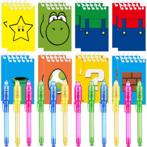 B0CZ98WSM5.jpg Super Mario Party Favors: 12 Invisible Ink Pens & 12 Notepads